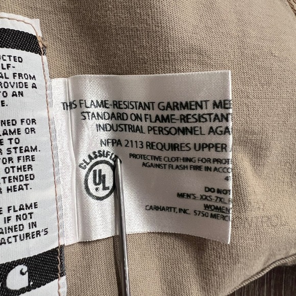 Carhartt Flame Resistant FR MasTec Work Shirt Long Sleeve Tan‎ Mens - Picture 9 of 16